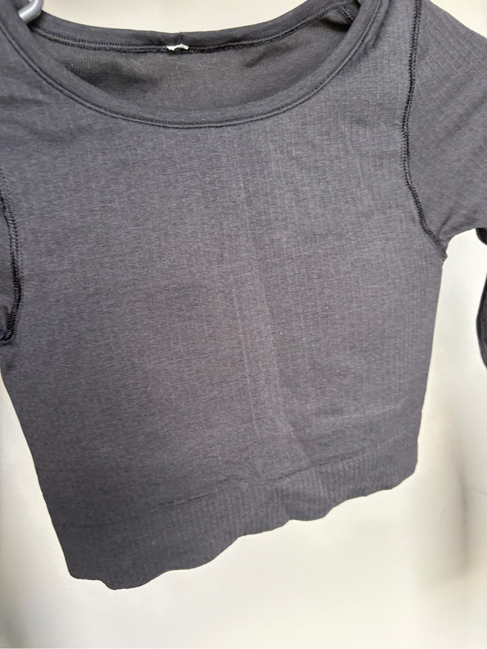 Lululemon Black Long-Sleeve Ebb to Street Crop Top - Picture 3 of 8